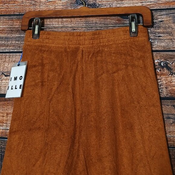 NWT TERRY By Simon Miller LOA Pants S Wide Leg High Rise Caramel Made in USA - Picture 5 of 9